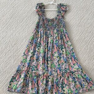 GAP Floral Kids Dress with Ruffle Sleeves